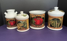 Mann Wayne County Tomatoes Waverly Stringless Beans Thurbers’ Peas Canister Set - $32.71