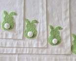 Four (4) C&amp;F Home Placemats ~ Tufted Bunny Bum ~ Off-White Placemats ~ 1... - $37.40