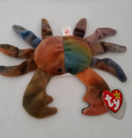TY Beanie Babies Claude Crab Eye Sewn Wronge PVC PELLETS RARE ERRORS Retired - $39.99