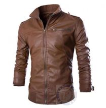 Brown Men&#39;s Slim Fit Leather Jacket 2019 - £115.07 GBP