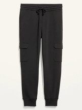 Old Navy Cargo Jogger Sweatpants Mens 4XL Black Fleece Stretch Pull On NEW - £23.20 GBP
