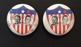 Hubert Humphrey / Muskie Pin Button Lot of 2 Stars and Stripes 1.25&quot; Dis... - £5.54 GBP