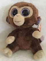 Ty Beanie Boos 6&quot; Coconut The Brown Monkey Stuffed Plush Glitter Eyes w/ Tags - £7.50 GBP