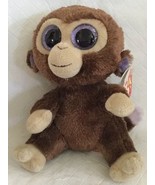 Ty Beanie Boos 6&quot; Coconut The Brown Monkey Stuffed Plush Glitter Eyes w/... - £7.96 GBP