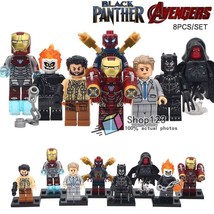 8pcs/set Avengers Black Panther Ulysses Klaw Red Skull Ghost Rider Minifigures - £13.54 GBP
