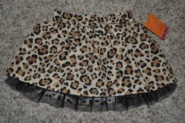 Girls Skort Sonoma Brown Cheetah Lurex Lace Taffeta Scooter-size 4 - £6.96 GBP