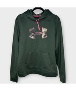 UNDER ARMOUR Green w/ Pink Camo Logo Hooded Pullover Sweatshirt Size XL ... - $24.19