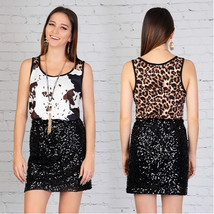  Womens Cow Print Tank Top   Scoop Neck T-Shirt - S M L XL - £20.50 GBP+