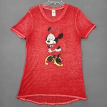 Disney Mini Mouse Womens Size L T-Shirt Red Cherry Sheer Classic Short Sleeve - £7.18 GBP