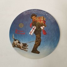 Norman Rockwell Plate Wrapped up In Christmas 1981 Knowles Collectors 8 1/2&quot; COA - £7.19 GBP