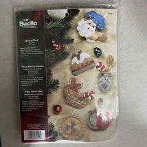 Bucilla Christmas Santa Chef Felt Ornament Kit 6 PC 4x4 #85459 NEW - $82.24