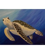 Original Oil Painting, Sea Turtle, Funny Expression  &quot;Duude!!&quot; (20&quot; x 24&quot;) - $325.00