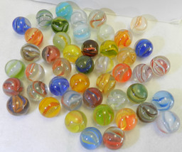 #17777m Vintage Group or Lot of 45 Hybrid Cat&#39;s Eye Marbles .60 to  .64 Inches - $54.99