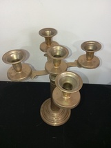 Vintage Moroccan Brass Candelabra,  Large 5 Arm Handmade Candleholder, 3... - $410.00