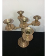 Vintage Moroccan Brass Candelabra,  Large 5 Arm Handmade Candleholder, 3... - $410.00