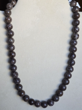 Brown Snowflake Obsidian Beaded Necklace w/ 925 Silver Findings 300ctw 18 inches - £16.88 GBP