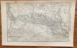 1923 Antique CANADIAN PACIFIC WESTERN SECTION Map Vintage RAILWAY Map - £7.84 GBP