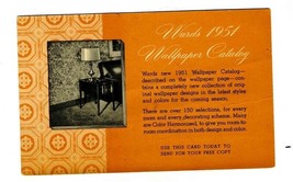 1951 Montgomery Ward Wallpaper Catalog Request Postcard Chicago Illinois  - £13.90 GBP