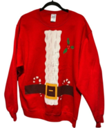 Jerzees NuBlend Ugly Christmas Sweater Santa Beard &amp; Belt Adult Large - $13.47