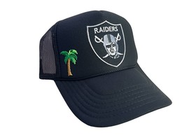 New Los Angeles Raiders Sports Palm Tree Hat 5 Panel High Crown Trucker Snapback - £18.70 GBP