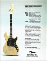 G&amp;L S-500 Leo Fender designed guitar 1982 advertisement with specs 8x11 ad print - £3.32 GBP