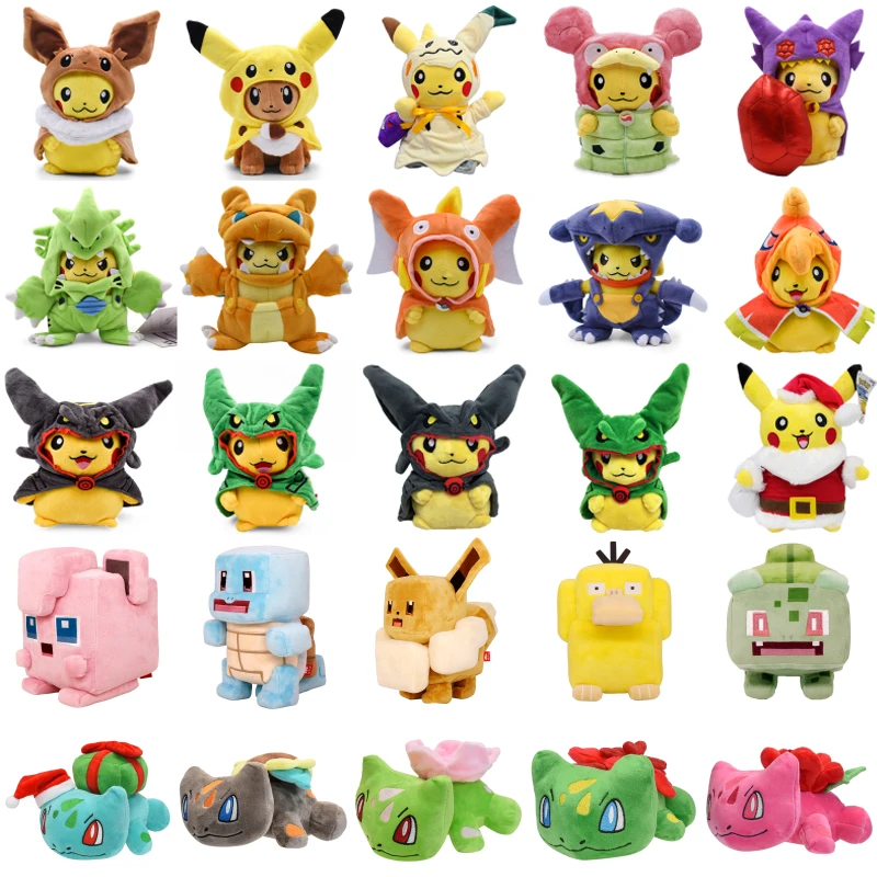 Kawaii Pokemon Pikachu Cos Mimikyu Eevee Bulbasaur Squirtle Soft Plush Toy Cute - £19.05 GBP+