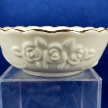 Lenox Ivory Trinket Dish w/Fluted 24K Gold Trim Edge Small 5&quot; x 2&quot; Porce... - £6.02 GBP