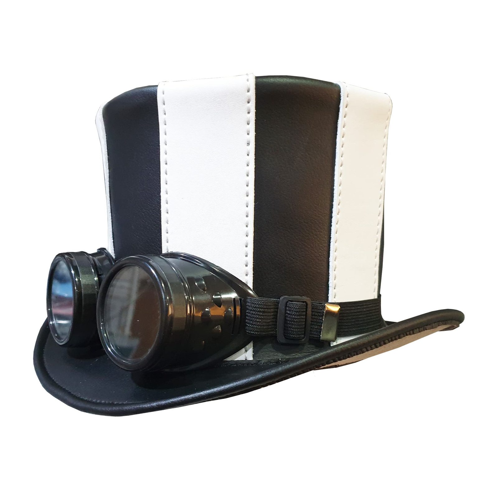 Primary image for Steampunk Gothic Striped Leather Top Hat