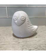 Jonathon Adler Happy Chic White Bird Owl Ceramic  Coin Bank - £14.41 GBP