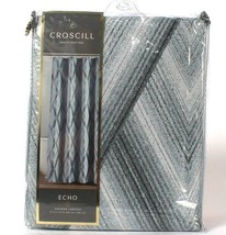 1 Count Croscill Echo Slate Gray 72 In X 72 In Shower Curtain 100% Polye... - $35.99