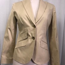 Adrienne Vittadini AV Women&#39;s Khaki 2 Button Blazer Size 4 - £22.89 GBP