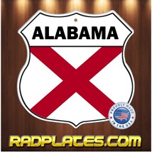 Alabama Flag Highway Roadway Interstate Aluminum Shield Metal Sig Gift 12&quot; - £15.47 GBP