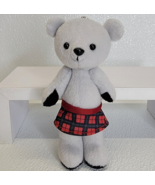 Movic Bear Gray Plush Jointed Keychain in Evangelion 2.0 Skirt Red Black - $17.19 CAD
