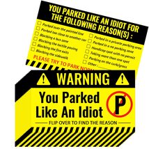 100 Pieces Bad Parking Cards You Parked Like an Idiot Cards 3.5 x 2 Inch... - £14.14 GBP