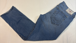 TRUE RELIGION GENO RELAXED SLIM SZ 40w×32 STRAIGHT BLUE DENIM JEANS EUC - $456.53 MXN