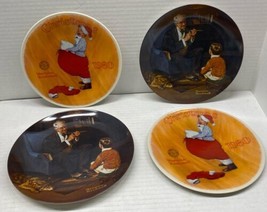 Qty (4) Knowles Norman Rockwell Plates “The Tycoon” &amp; “Scotty Plays Santa” - £25.23 GBP