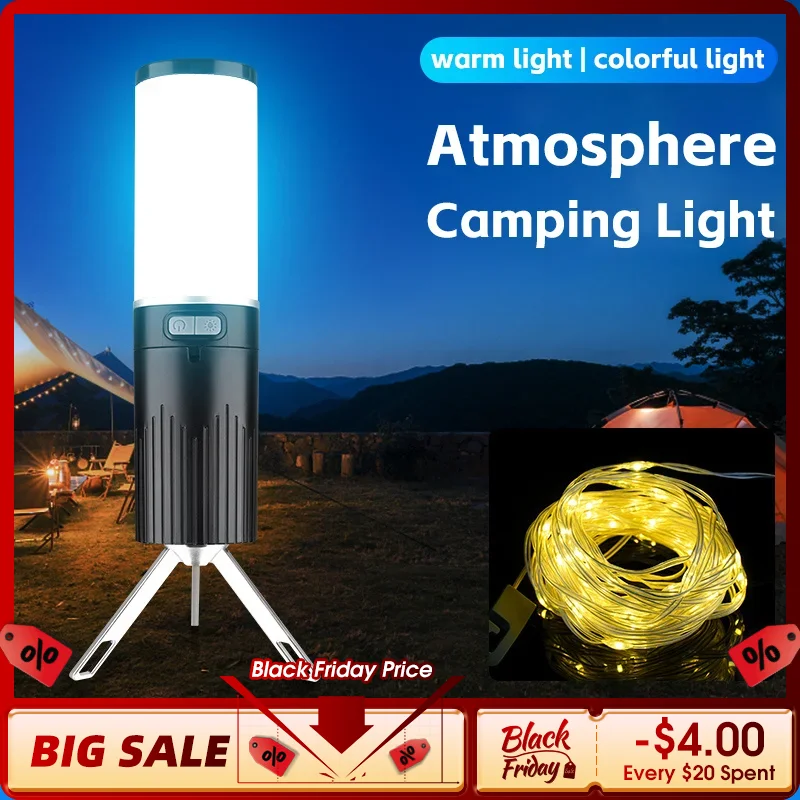 West Biking Portable Camping Light Led Light Strings Usb Charging Tent Lantern - £30.35 GBP+