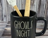Rae Dunn Black &quot;GHOULS NIGHT OUT&quot; Mug w/ Witches&#39; Brew Whisk &amp; Boo Spatula - £22.77 GBP