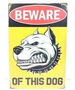 Beware of This Dog Tin Metal Warning Sign Cave Decoration Plaques 4 Corn... - £15.55 GBP