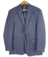 Chaps Ralph Lauren Blazer Sport Coat Jacket Mens 40R Lambs Wool Gray Blu... - £44.50 GBP