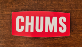 Authentic CHUMS (eyeglass retainer) Sticker 1 1/2 x 3 1/2 inch Red and W... - $2.47
