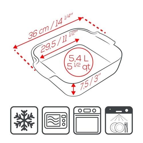 Peugeot Square Baking Dish, 11 x 11 inch, 2.7L, Ceramic, Red Item image 4