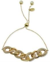 Argento Vivo Cubic Zirconia Chain Link Bolo Bracelet in 18k Gold-Plated Sterling - £46.36 GBP