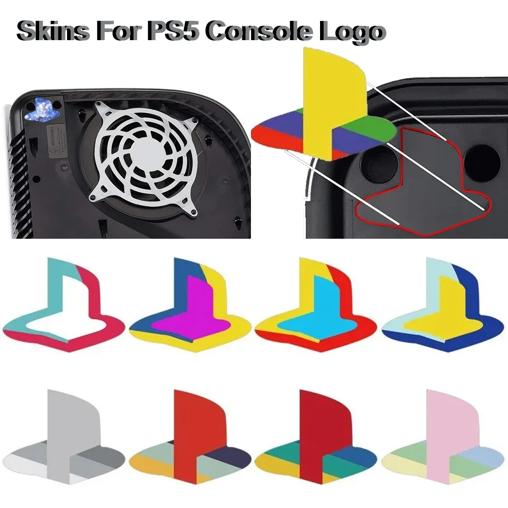 For ps5 console custom 12 pcs vinyl decal skin sticker for ps5 glossy logo underlay for thumb200