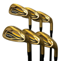 Pacific Golf Clubs Mens FLT-1 Gold Premium Iron Set #6-SW Senior Flex Graphite - £198.89 GBP