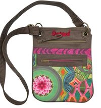 Desigual Crossbody Bag Multicolor Patchwork Vibrant Boho Adventure Trave... - $24.47