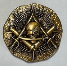 Piece of Eight Pirate Challenge coin Freemason Masonic, 1.75&quot;, Antique Gold - $418.24 MXN