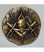 Piece of Eight Pirate Challenge coin Freemason Masonic, 1.75", Antique Gold - $22.80