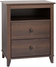 Espresso 2 Drawer Tall Nightstand By Prepac Yaletown. - £111.07 GBP