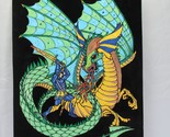 Fuzzy Poster Western Graphics Dragon 7139 Hand Color Fantasy 1997 20 x16&quot; - $45.07